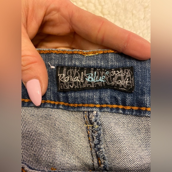 Royal Blue-bootcut torn jeans..size 9x39 - Picture 7 of 12